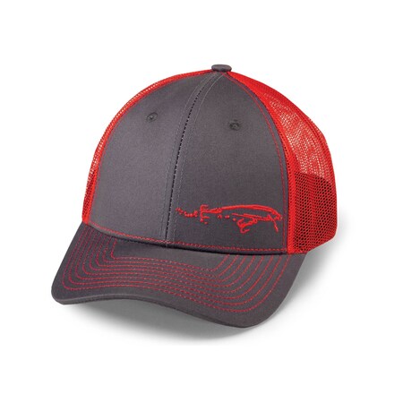 Rapala Casual Cap Embroidered Swimming Lure, Mesh Back, Snapback, GreyRed RCC01